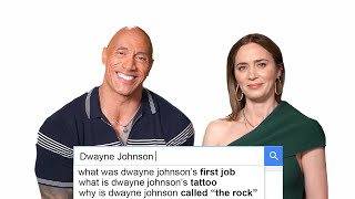 Emily Blunt amp Dwayne Johnson Answer The Webs Most Searched Questions  WIRED [upl. by Brine]