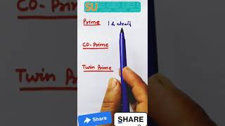 Prime Numbers  Co Prime Numbers  Twin prime numbersShorts। Shortvideo [upl. by Odlanier]