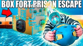 24 HOUR BOX FORT PRISON ESCAPE ROOM UNDERWATER 📦🚔 Underwater Box Fort Building amp More [upl. by Nonrev981]