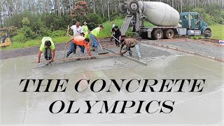 Raking Concrete Like A Boss  How To Pour Concrete  Big Island Masons [upl. by Hannie856]