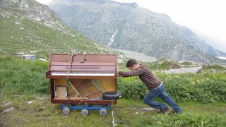 Street Piano in the Swiss Alps  Europe Roadtrip 26 [upl. by Urson885]