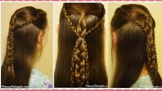 Quick And Easy Hairstyle For School  Simple Gathered Braids Tutorial [upl. by Ycat]