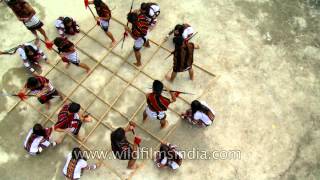 Bamboo dance to rhythmic beats in India [upl. by Birecree]