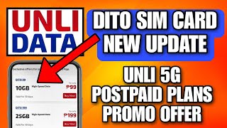 DITO SIM UPDATE  DITO PREPAID UNLI DATA 5G  DITO POSTPAID UNLI DATA 5G  PAANO BA TUTORIAL [upl. by Kliment695]