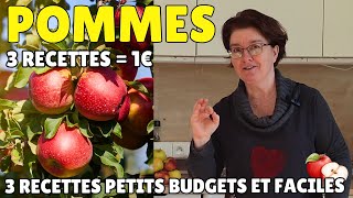 🍎 3 RECETTES AUX POMMES POUR 1 € PAR PERSONNE  Dessert ou gateau facile et économique 😋 [upl. by Nospmis]