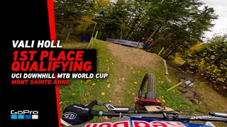 GoPro Vali Holl 1st Place Qualifying in Mont Sainte Anne  2023 UCI Downhill MTB World Cup [upl. by Jake]