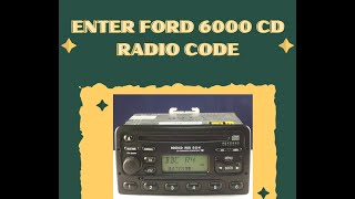 Enter Ford 6000 CD Radio Code Instructions [upl. by Linnell]