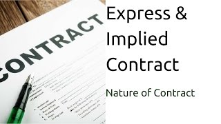 What are Express and Implied Contract  Nature of Contract  Types of Contract  CA CPT  CS amp CMA [upl. by Aundrea]