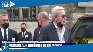 Obsèques de JeanPaul Belmondo  Alain Delon trouve la force de dire adieu à son ami [upl. by Shu]