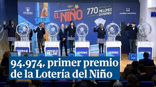 El 94974 primer premio de la Lotería del Niño [upl. by Terrab]