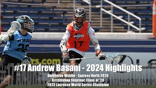 17 Andrew Basani  2024 Lacrosse Highlights [upl. by Olinad202]