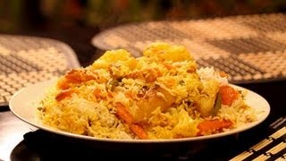 Indian Vegetarian Recipes  Veggie Biryani [upl. by Ahsiuqram80]