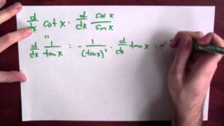 What are the derivatives of the other trigonometric functions  Week 6  Lecture 5  Mooculus [upl. by Yelyab]