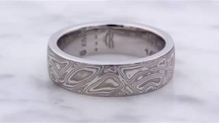 Krikawas White Mokume Gane Wedding Band [upl. by Rinna]