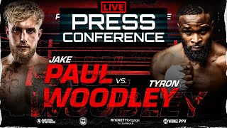 Jake Paul vs Tyron Woodley OFFICIAL PRESS CONFERENCE amp FACEOFF [upl. by Emearg]