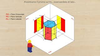 25  Proiezioni Ortogonali di un Prisma a base esagonale [upl. by Ysied]