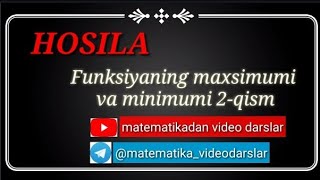 Funksiyaning maxsimumi va minimumi2 [upl. by Ianthe833]