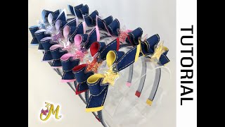 🎀 Mini Lacinho em pé na Tiara  Fita n 5  PAP  DIY Ribbon Bow hair [upl. by Ahsenac]