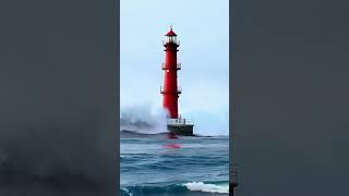 Unexpected Giant Wave Slams Lighthouse – Caught on Camera scaryocean oceanship ocean [upl. by Swor]