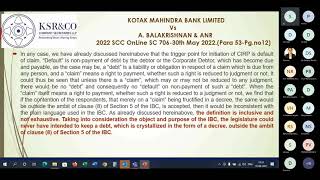 WEBINAR ON DECODING SETTLED PROPOSITIONS OF THE INSOLVENCY AND BANKRUPTCY LAW [upl. by Ikcaj233]