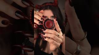 ASMR doing your makeup in 1 minute to go to hell 🔥 asmr halloween asmrroleplay [upl. by Alyacim]