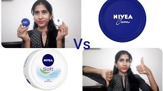 Nivea cream Vs Nivea soft light moisturizerreview and differences in telugu [upl. by Hansel]