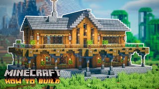 Minecraft How to Build a Spruce Mansion TwoPlayer Survival House [upl. by Adaurd]