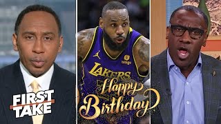 FIRST TAKE  LeBrons birthday ruined  Shannon WENT OFF the refs on Lakers fall to TWolves 108106 [upl. by Dorraj]