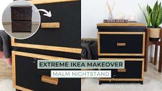 EXTREME IKEA MALM MAKEOVER │IKEA MALM NIGHTSTAND HACK │ DIY IKEA HACK [upl. by Fries]