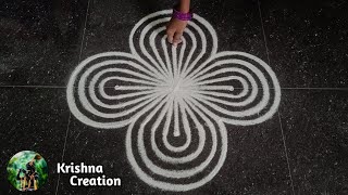 Margazhi madham special kolam  Easy padi kolam design with 3x1 dots  Dhanurmasam muggulu [upl. by Aniakudo]