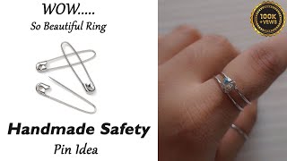 Safety Pin Ring Idea  How to Make Ring  Handmade Ring  DIY Craft Idea [upl. by Paget]