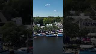 Wooden Boats Docked mavic3 tchefuncteriver festival woodenboats yachts shorts [upl. by Eanil]