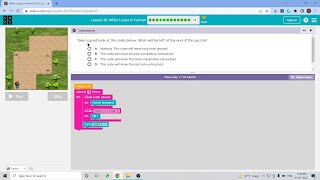 L1613 Codeorg  Express2021  Lesson 16 While Loops in Farmer  level 13 [upl. by Ailicec]