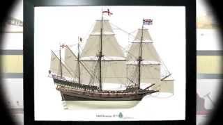 HMS Revenge 1577 Profile Print maritime art English galleon [upl. by Reh]