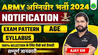 Agniveer New Vacancy 2024  Army Agniveer Syllabus Age Limit Exam Pattern Full Details by Ajay Sir [upl. by Fayette]