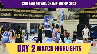 Asian Netball Championship  Day 2  Match Highlights [upl. by Eimarrej]