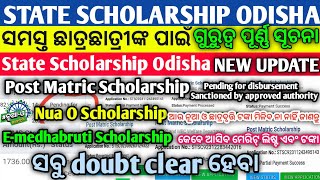 State Scholarship Odisha New Update Post Matric Scholarship Nua O Scholarship Emedhabruti Scholarsh [upl. by Oremodlab]