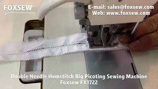 Double Needle Hemstitch Picot Sewing Machine [upl. by Flosi]