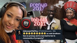 Enhle Mbali was forced to sign the prenup  More proof Black Coffee paid Lobola in 2011 [upl. by Phalan805]