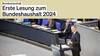 Bundeshaushalt 2024  Einbringungsrede von Christian Lindner [upl. by Ayatan]