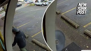 Oregon man narrowly misses being sliced in half by runaway sawblade shocking video [upl. by Hanad]