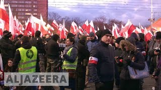 Warsaw farright march on Polish independence day [upl. by Eimile923]