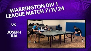 Neil Myatt vs Joseph Ilia  Warrington Div 1 League Match  71124 [upl. by Eydnarb666]