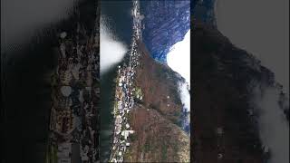 Hallstatt city mountain drone view shorts dji [upl. by Atiekram632]