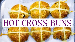 Easy Hot Cross Buns Recipe  How to Make the Fluffy Hot Cross Buns for Easter [upl. by Hallam]