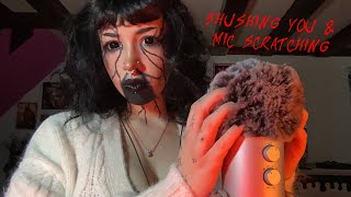 Shushing You amp Mic Scratching With the Fluffy Cover ASMR  Rambling Whispering [upl. by Esiuolyram272]