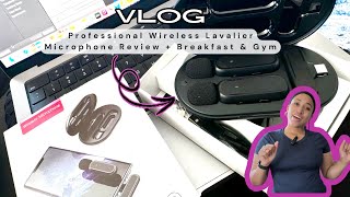 Professional Wireless Lavalier Microphone Review  Girl Breakfast amp Mini Gym Session [upl. by Ttenrag]