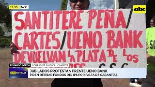 “Devuelvan la plata del IPS” Corriente Sindical protestó frente a Ueno [upl. by Solracsiul]