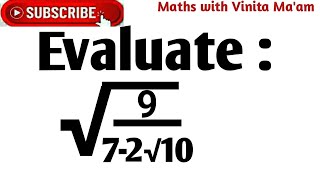 EVALUATE √972√10square root simplification mathematics trickexponents expression identities [upl. by Decrem]