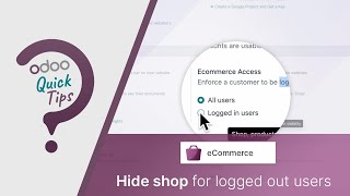 Odoo Quick Tips  Hide your shop to logged out users eCommerce [upl. by Canale485]